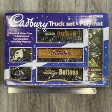 Very Rare Corgi Cadbury Truck Set & Playmat 60007 1998 Scania Volvo Cabs MIB