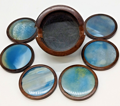 Set ocean blue agate - ocean,
