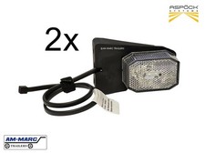 2 x LED White Clear Front