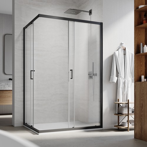Corner entry shower - entry,