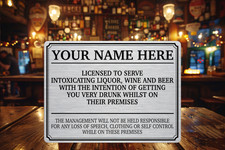 Bar Sign, Funny, Personalised