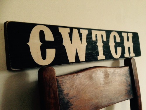 Cwtch sign welsh - welsh, vintage
