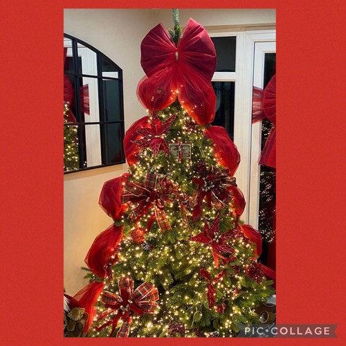 Christmas tree topper bow with - christmas,