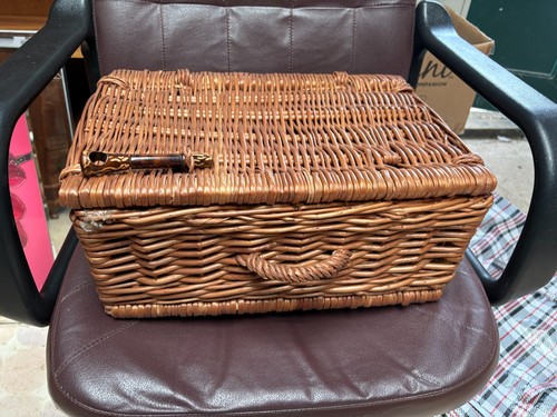 Wicker basket hamper - hamper, storage