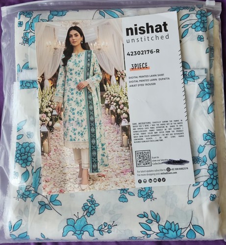 Nishat unstitched lawn suit - nishat,