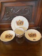 Coronet Ware George VI & Queen Elizabeth 1937 Coronation Ceramic Bundle*has chip