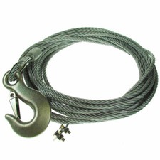 8M Steel Wire Winch Cable Rope Galvanized Heavy Duty Hook - 6mm Diameter 2400kg