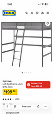 ikea loft bed, grey with
