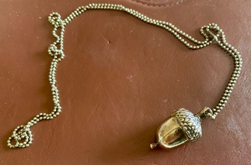 Gold coloured acorn - , pendant