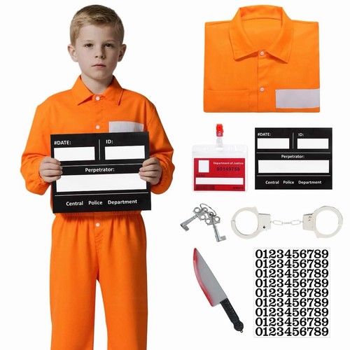 Kids prisoner costume - prisoner, orange