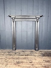 Antique Georgian Cast Iron Fireplace Surround Suitable For Woodburner  (KMM 865)