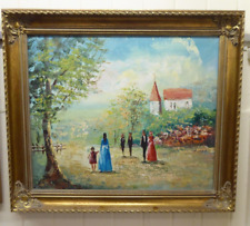  Large  Oil on canvas in Gold