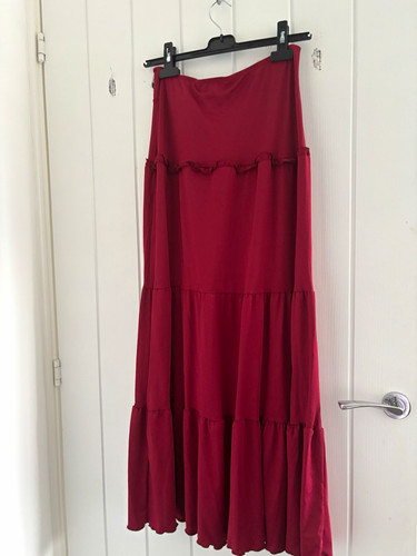 Women red chiffon piece - chiffon, 2-piece