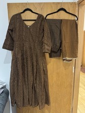 Women's Anarkali Churidar Suit 3 Piece Dress, Size Small