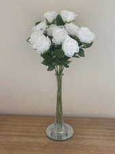 10 x White Silk Long Stem