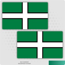 2 x Devon Emblem Flag Stickers