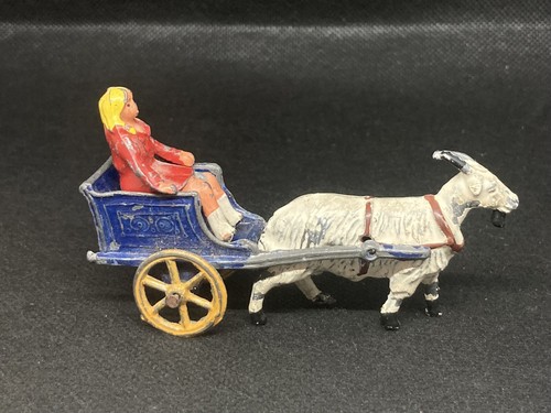Goat cart with girl - with, by