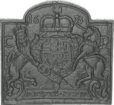 Solid cast iron fireback - cast,