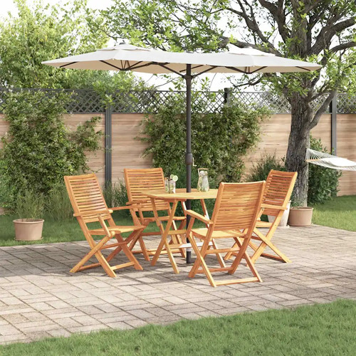 Garden dining set brown solid - garden,