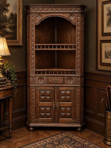 Antique oak corner - oak, cabinet