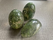 Green Glass Eggs Hand Blown
