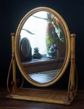 Vintage bamboo swing mirror