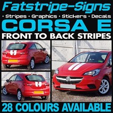 to fit VAUXHALL CORSA E STRIPES CAR GRAPHICS DECALS STICKERS VIPER RACING STING