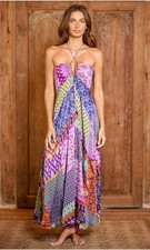 TIGERLILY Dress Size XXS (Aus 6) Multicolour Trinity Utopia Patchwork Maxi Dress