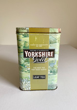 Vintage YORKSHIRE GOLD TEA Tin Caddy Taylors of Harrogate