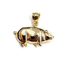 New 14k yellow Gold Pig full
