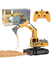 Remote Control Excavator Toys for Boys, 2 in 1 RC Digger Tractor with Bulldozer