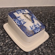 Vintage Empire Ware Blue Pattern Cheese Wedged Dish - Made In England, Stoke