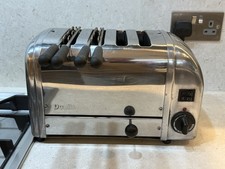 Dualit Classic 4 Slot Toaster With Sandwich Cage Polished Silver Stainless Steel