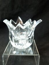 Clear Glass Crystal Candle Holder Tealight Spiky Art Glass Handmade in Slovenia