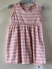 M&S Pink Striped Dress 100%