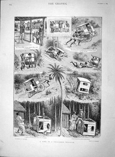 Original old antique print - old,
