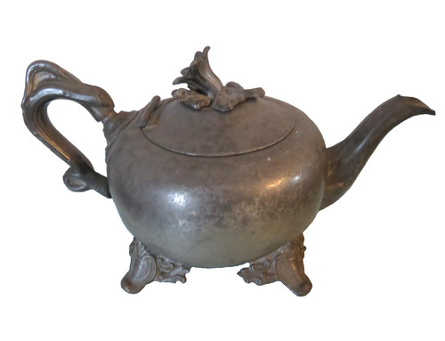 Victorian pewter teapot - victorian,
