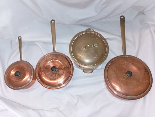 Vintage copper cookware - vintage, set