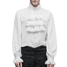 Men Retro Gothic Ruffled Stand
