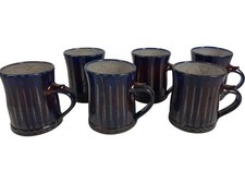 Selborne Pottery Blue Striped Ceramic Coffee Mug Set Handmade - Robert Goldsmith