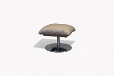 Halo Boss Leather Footstool, Tipped Taupe