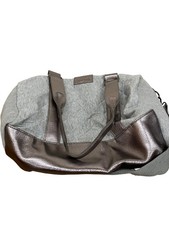 La Maison Du Voyage Quilted Grey Tote Bag Metallic Accents - Medium Size
