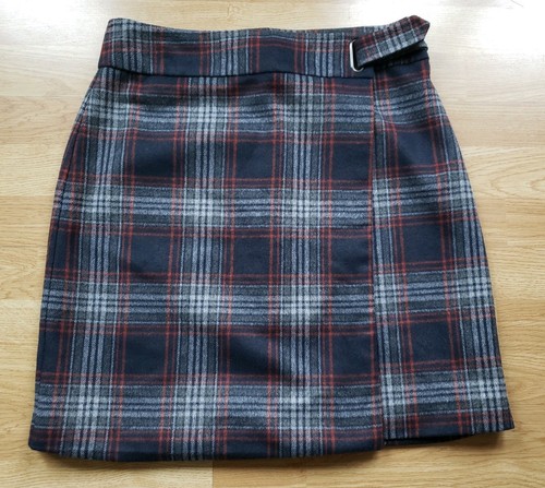 Wool blend skirt kilt - wool, navy