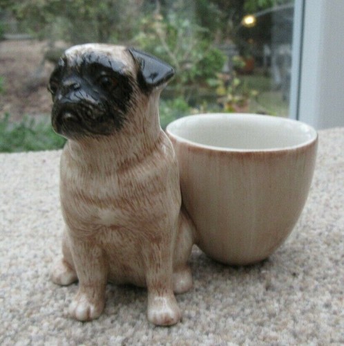 Quail pug dog egg cup - pug,