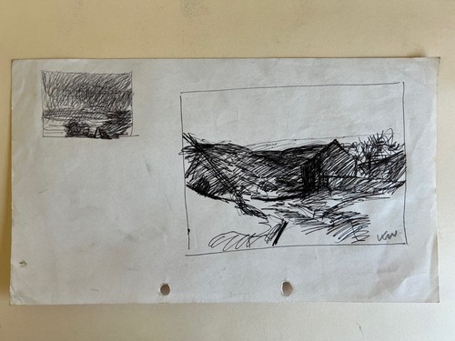 Kyffin williams ink drawing - williams,,