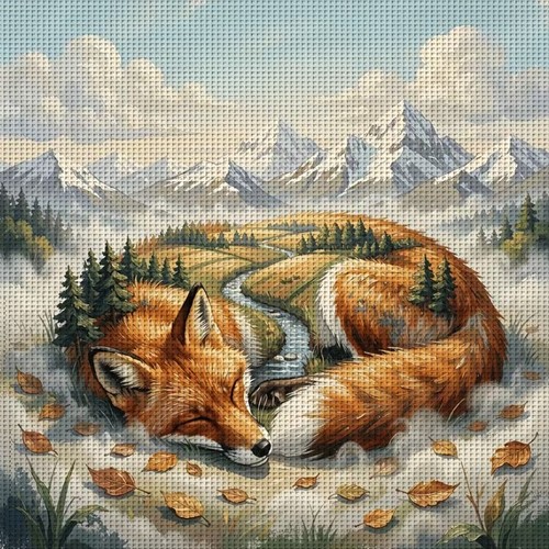 Fox the landscape printed - landscape,