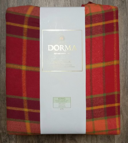 Dorma red check king duvet - king,