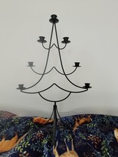 Christmas Tree Shaped Candle Holder For Seven Candles-black Wrought-iron