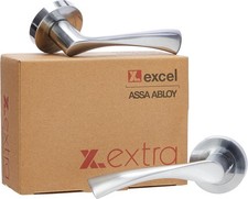 Excel Architectural 3841 Satin Chrome Lever on Rose Door Handles Aztec Design...