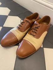 Brown and Cream Co-Respondent Shoes by Gresham Blake, UK 11, Dandy, Gatsby